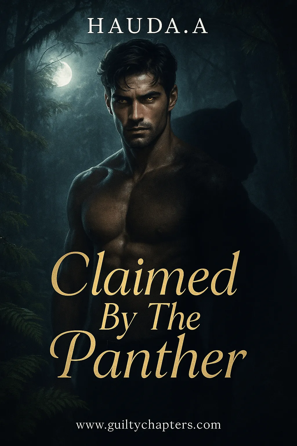 Compelling book cover for Claimed By The Panther, a serialized shifter romance story on Guilty Chapters.