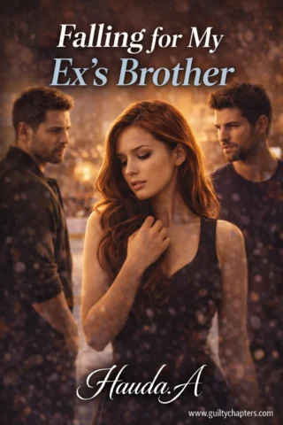 A romance novel book cover titled "Falling for My Ex's Brother," featuring a moody, atmospheric design that captures a tension-filled, forbidden romance aesthetic.