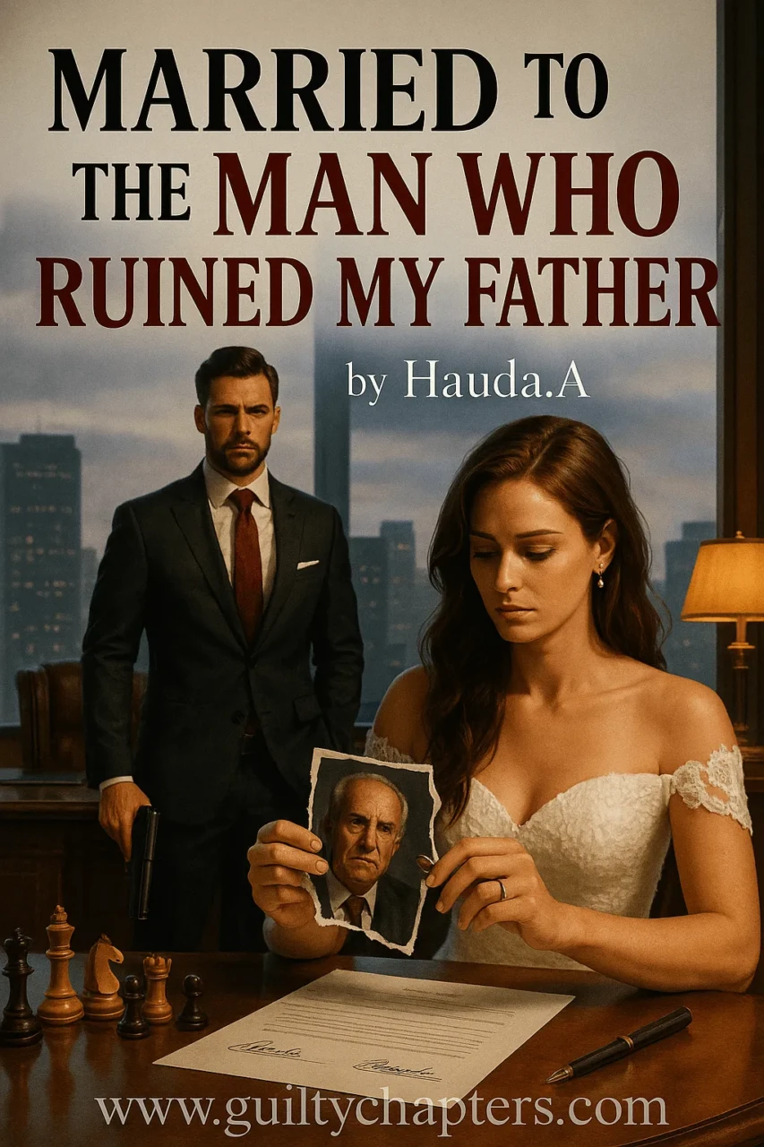 Married to the Man Who Ruined My Father | GuiltyChapters Compelling book cover for Married to the Man Who Ruined My Father, a serialized high angst, marriage drama, forbidden romance story on Guilty Chapters.