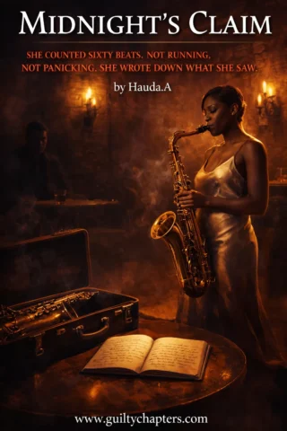 Paranormal romance scene in New Orleans with panther shifter and saxophone player at night