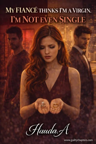 secret identity romance cover with engaged woman hiding double life and two relationships, high tension love triangle