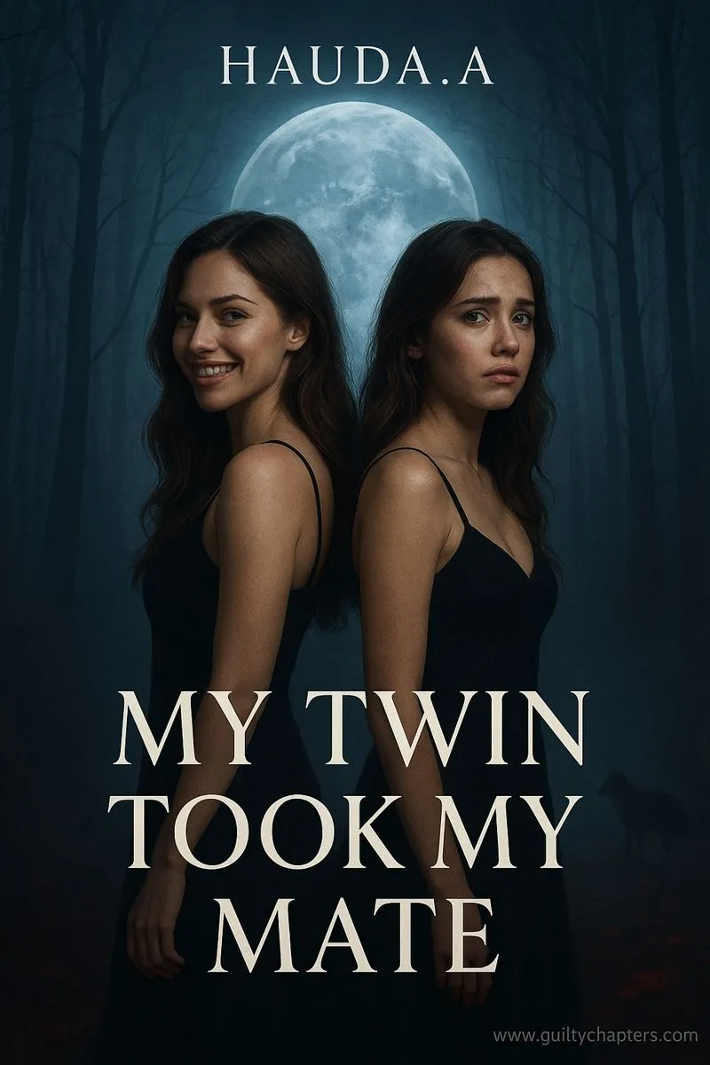 Compelling book cover for My twin took my mate, a serialized fated mates, shifter romance story on Guilty Chapters.